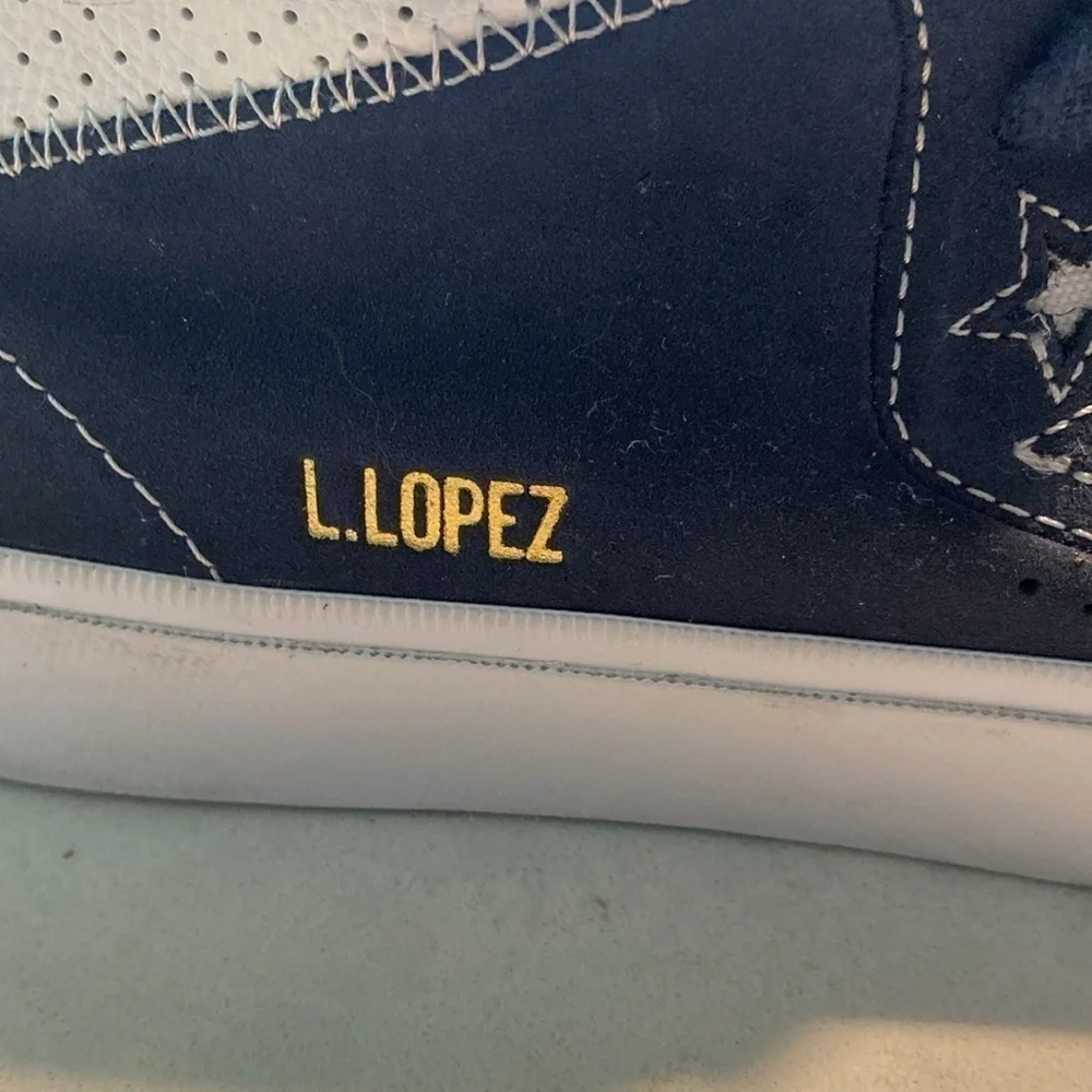 Converse Louie Lopez pro Mid Suede men’s 10 womans 11.5 Navy and White - Picture 7 of 10